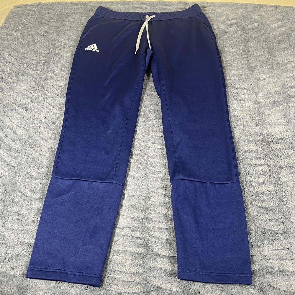 Adidas Mens Navy Blue Track Pants HI0703 Large Activewear Sweatpants Ankle Zip